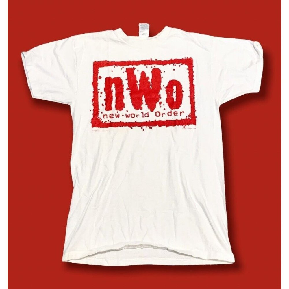 Vintage WCW T-shirt 1998 NWO & Ozz Franca Fruit Of The Loom Tag Mens Medium